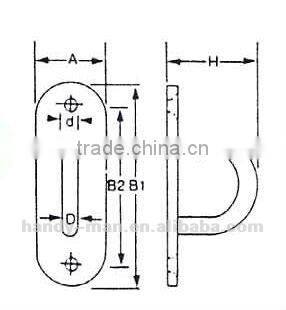 Marine Oblong Hook Pad Eye