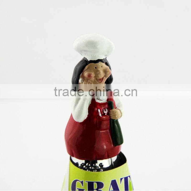 Happy woman cooker statue resin handle stainless steel 10 inch cheese grater electric