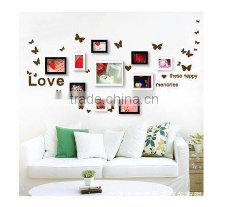 Butterfly love photo wall can remove three generations of wall stickers, kids room decoration 3d wall stickers