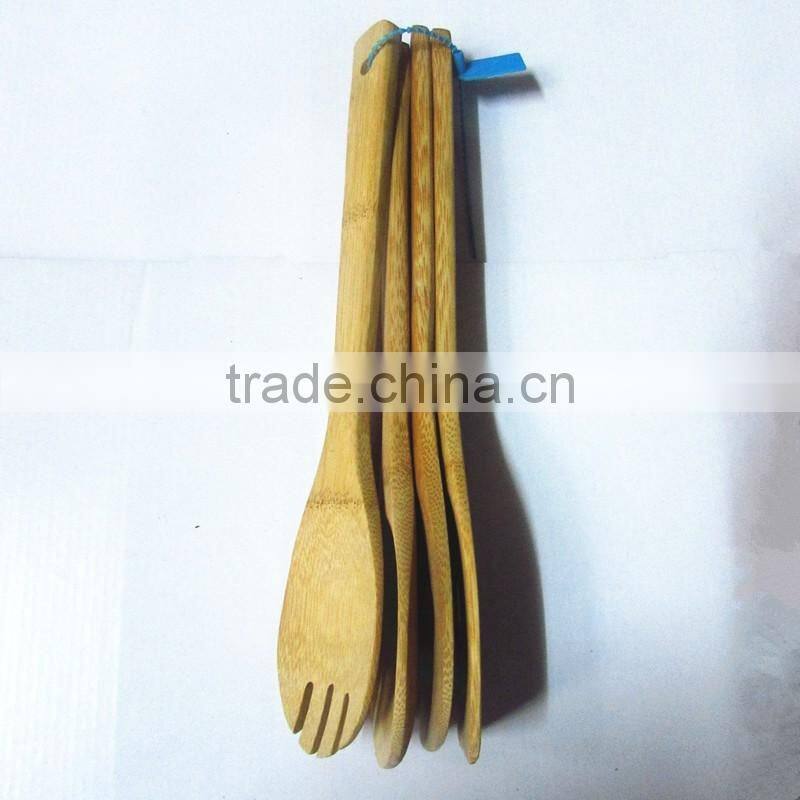 natural bamboo 4 piece serving utensil set