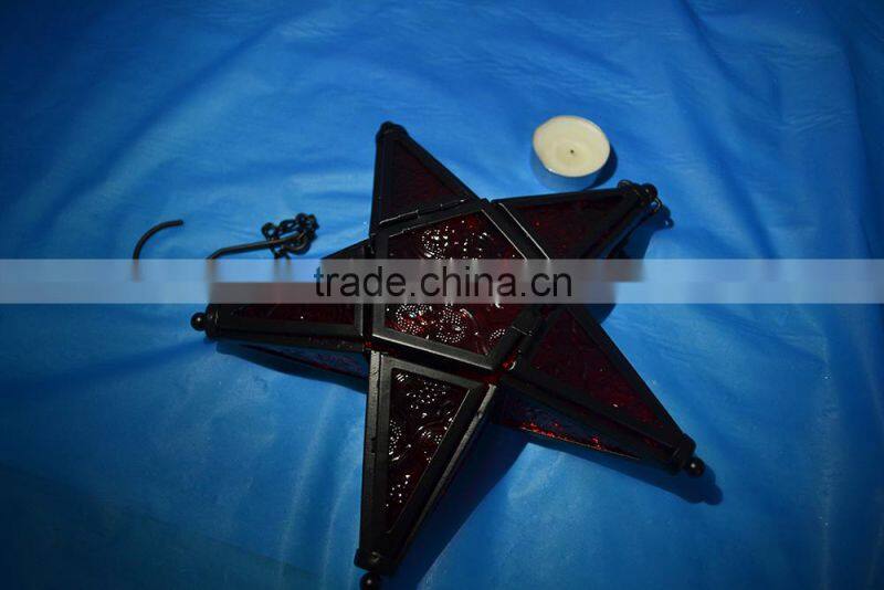 Star Glass Tea Light Candle Holder Rustick Hanging Lighting Lantern Wedding Birthday Party Decoration
