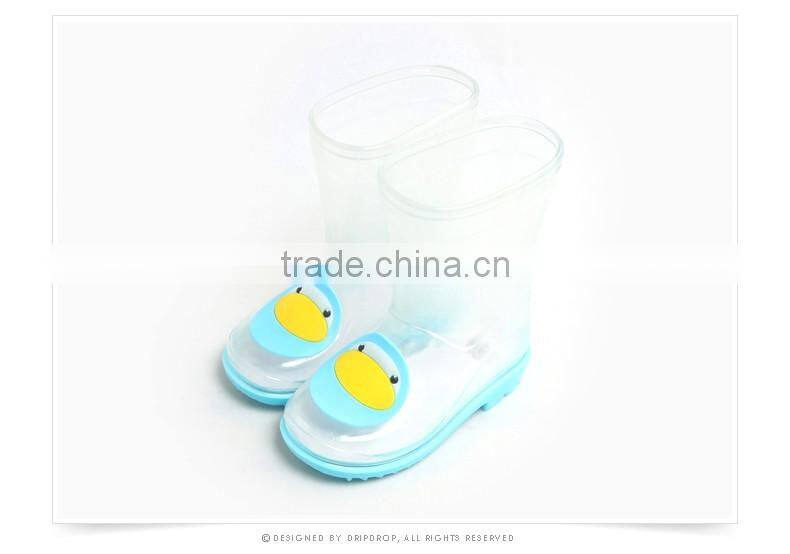 half transparent pvc rain boots for kids