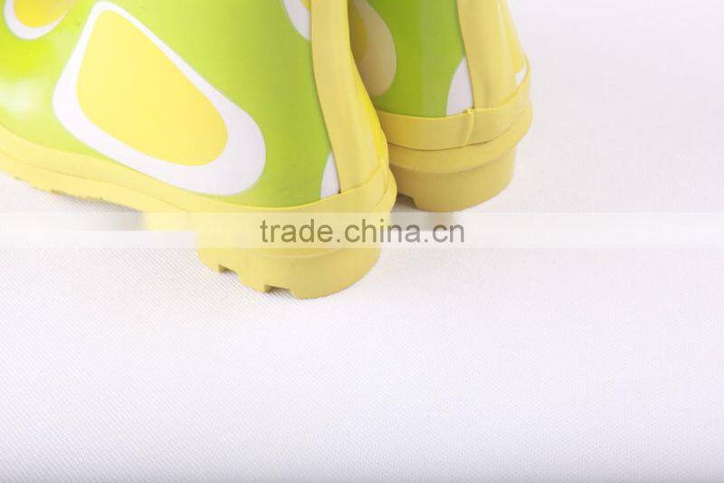 yellow pattern knee rubber rain boots