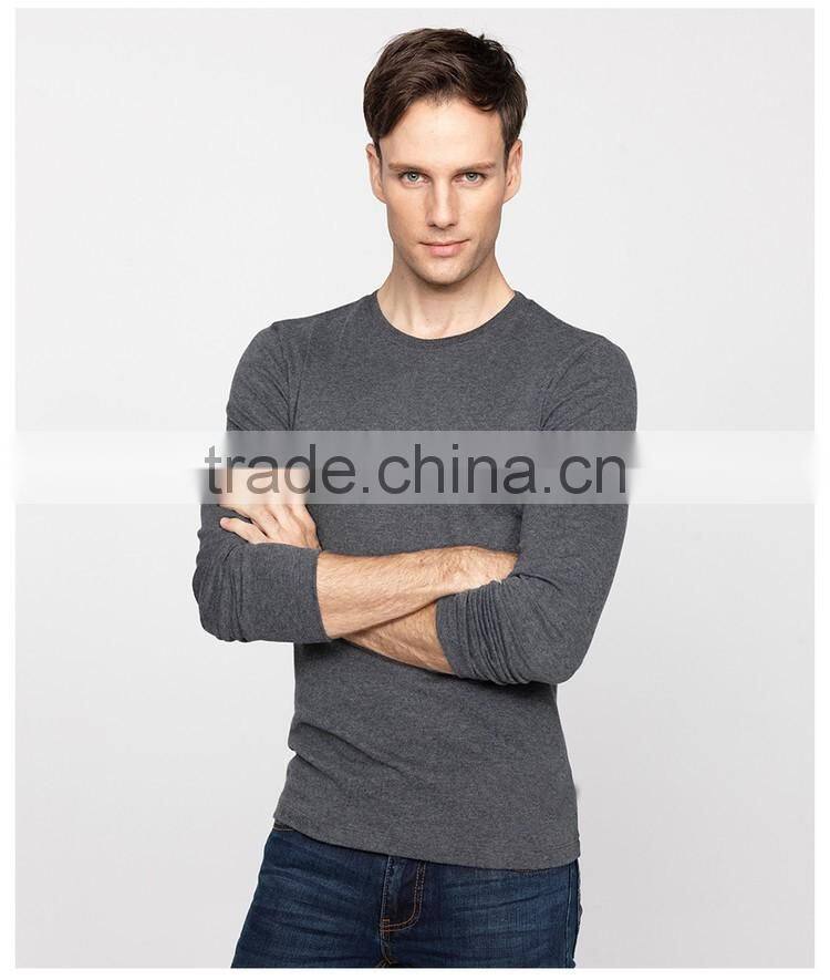 Custom100% cotton O neck e winter tee long sleeve blank shirts men t-shirt