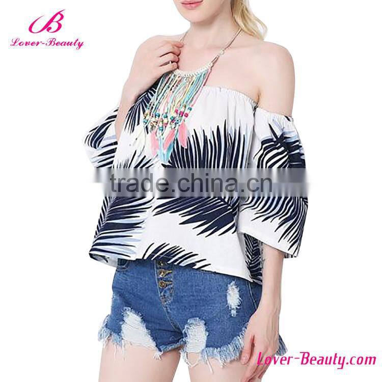 Hot Red Off Shoulder Summer Satin Women Designs Blouse