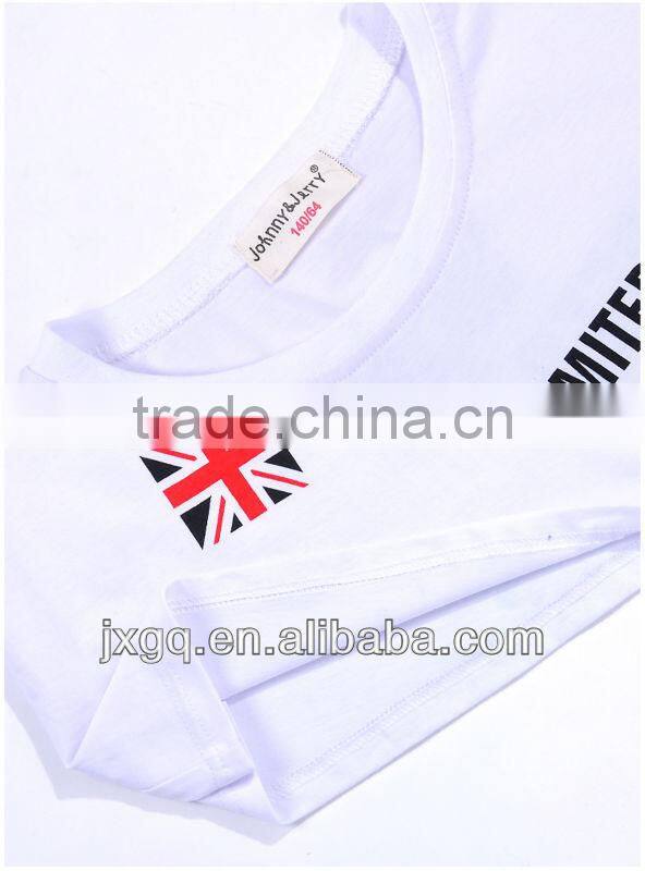 2013 new style white printing boy clothing 100% cotton baby t shirt