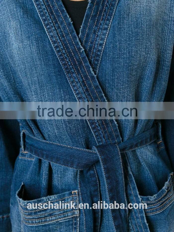 hot sale unique design lady denim kimono style jackets for sale