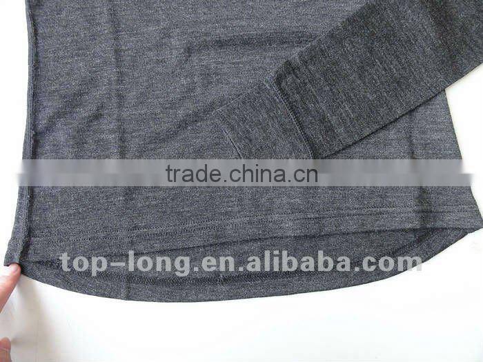 100% merino charcoal thermal underwear for women thermal suit of zip top