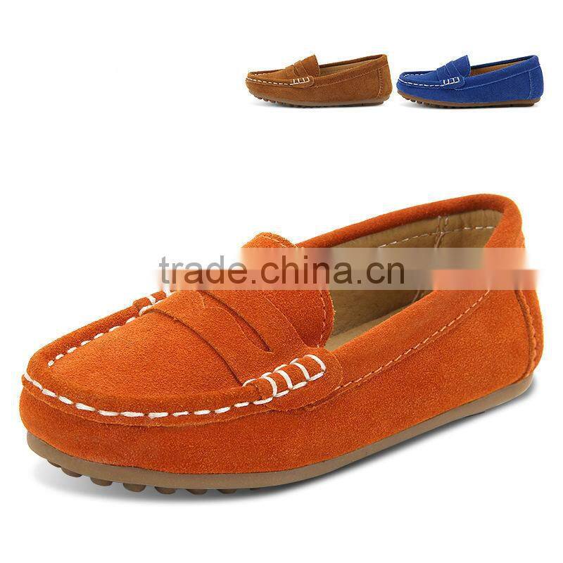 fashion boys casual shoes moccasin-gommino, slip-on genuine leather casual kid shoe loafers stylish made in china factory