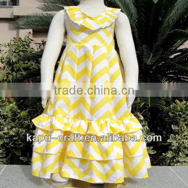 Chevron maxi backless kids dresses