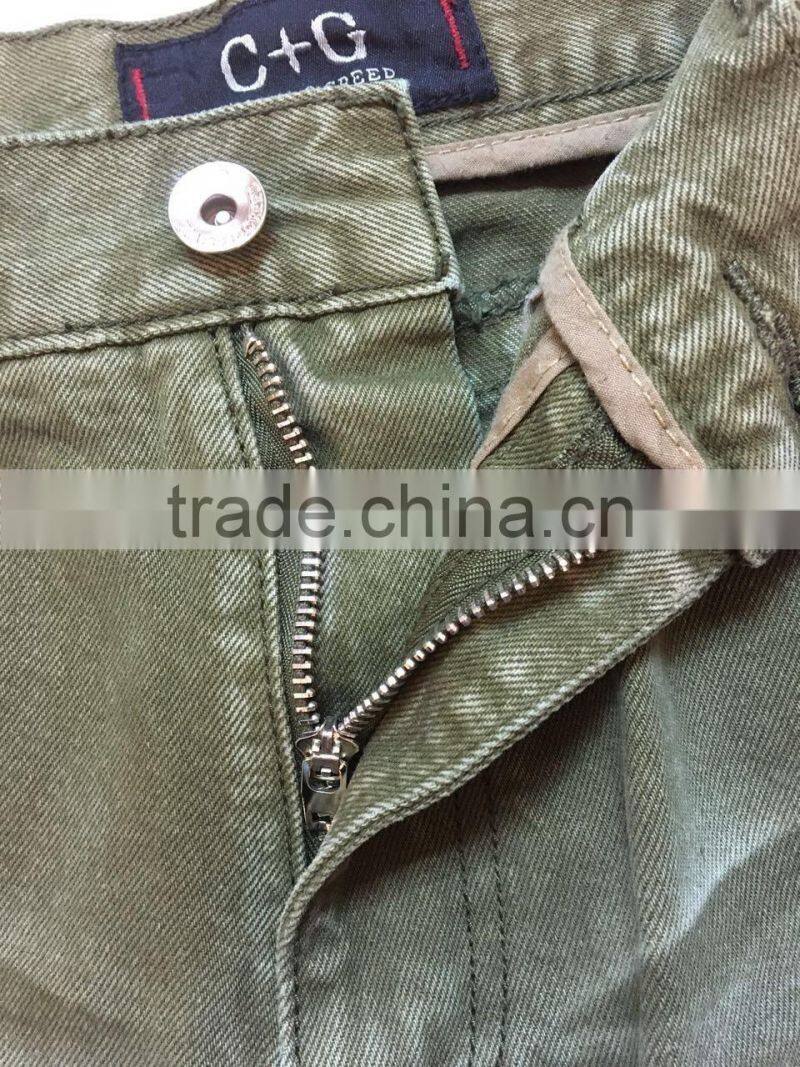 GZY New Fashion Green Men Ripped Jeans For South America Stock