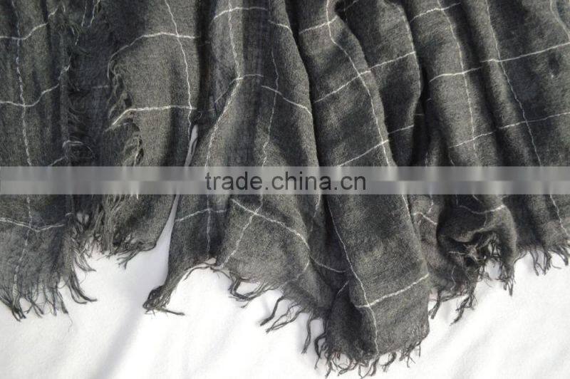 Fashion hot popular ladies mens 100%viscose tartan checked plaid scarf for Fall winter