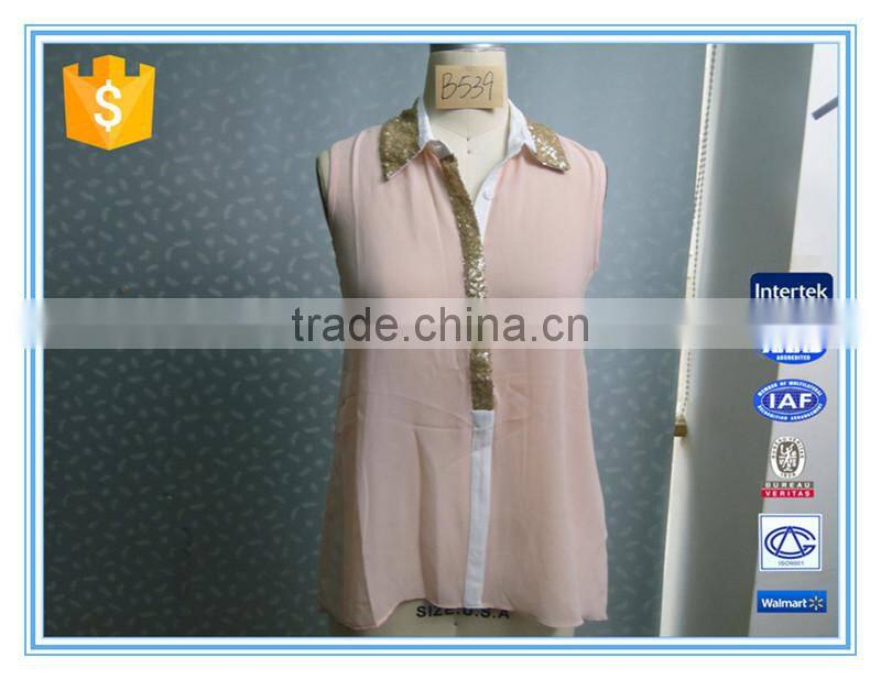 2015 New Fashion Chiffon Women Tank Tops