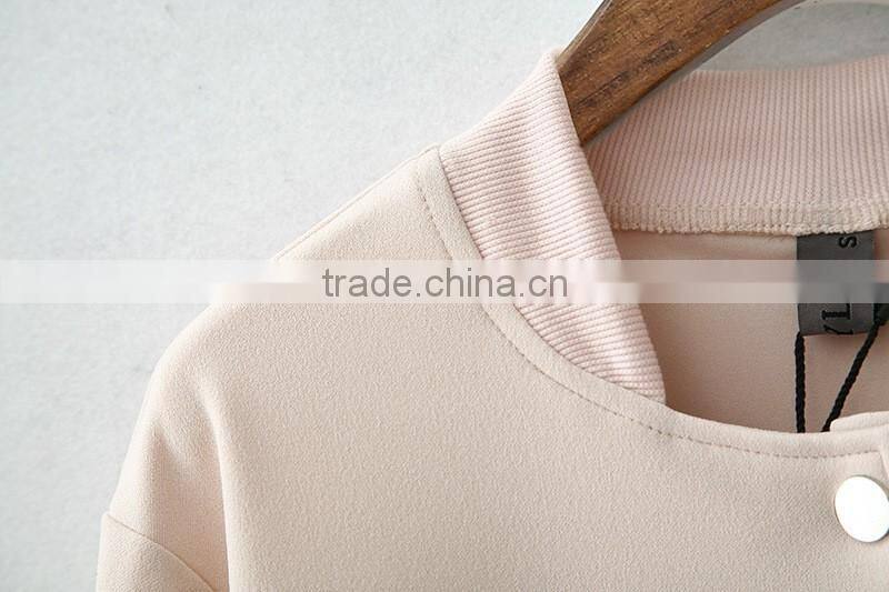 Brand New Cute Baseball Jacket Long Sleeve bomber jacket Stand Collar Slim Womens Coats And Jackets 2016