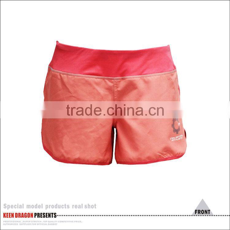 High elastic girls custom workout training shorts with inner lycra lining