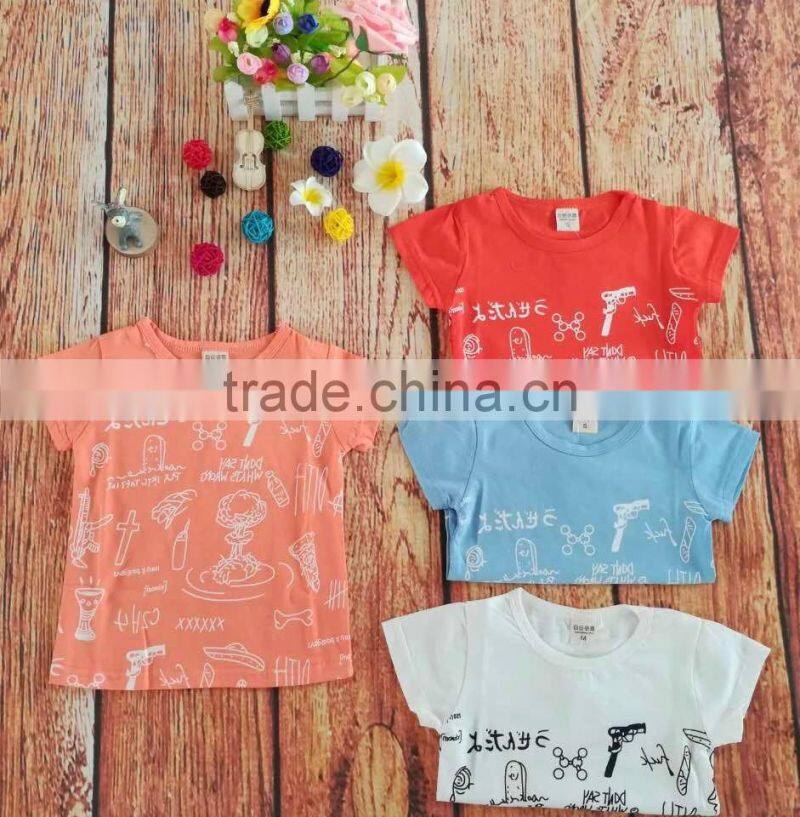 2017 cheap bulk sale children t-shirt cute printing pictures kid boys girls shirts