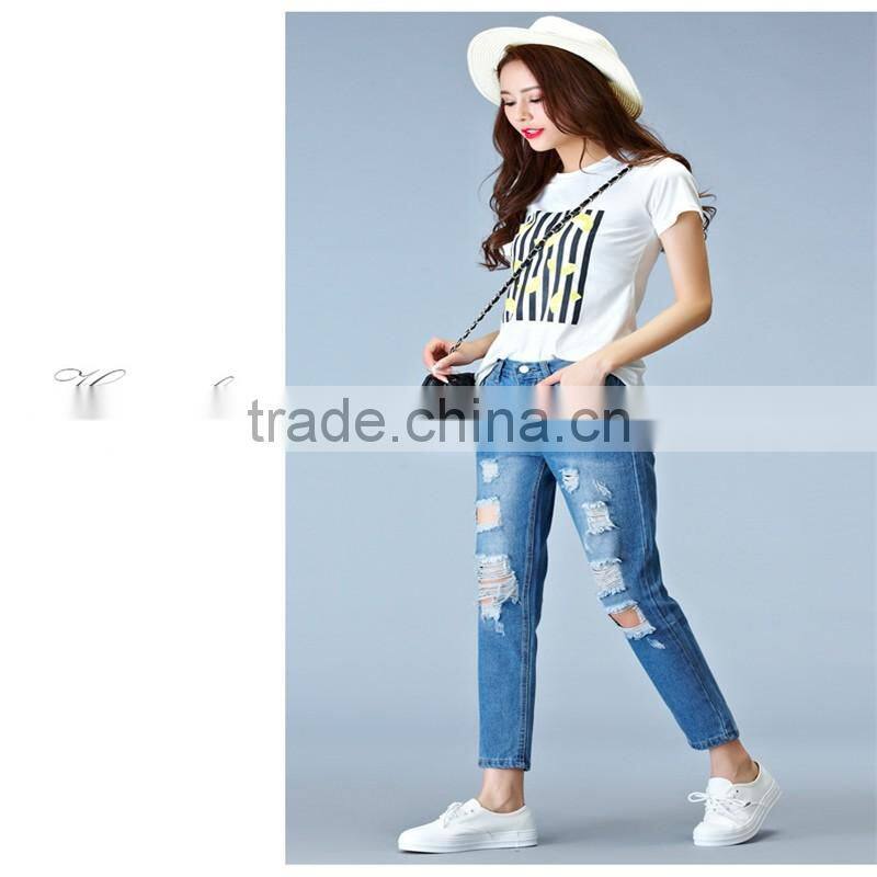 2016 new fashion brand women Slim jeans blue jeans female stretch jeans female