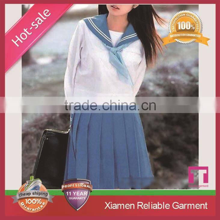 Custom top quality blank cheap school girls sex uniform by clothing manufacturer