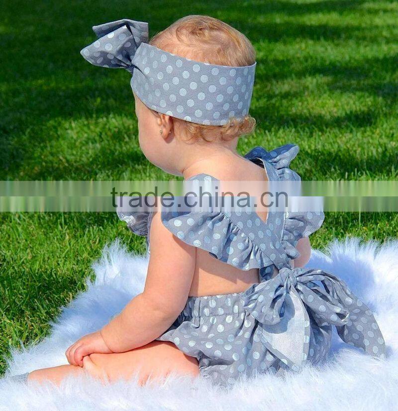 Polk dot romper new born baby romper clothes boutique kids infant romper