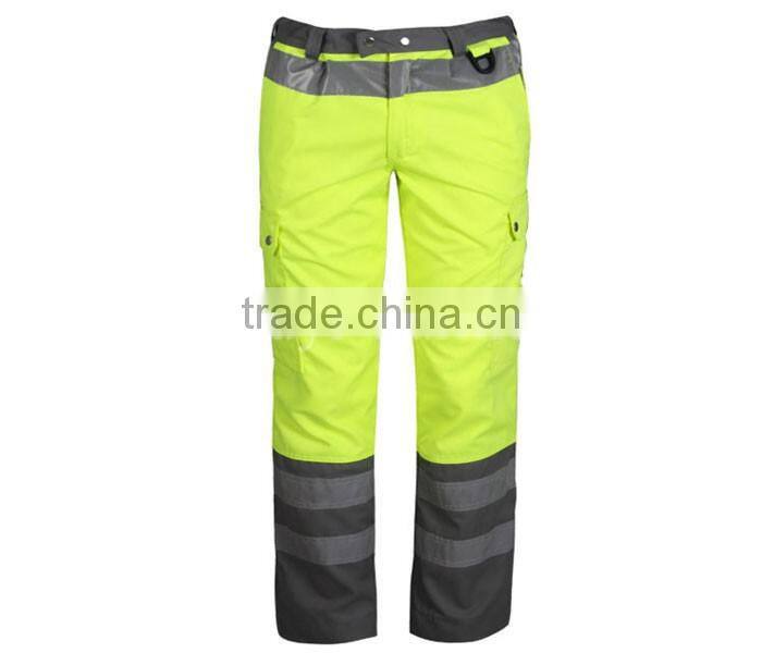 Hi- Vis two tone taped 100%polyester anti shrink workwear trouser