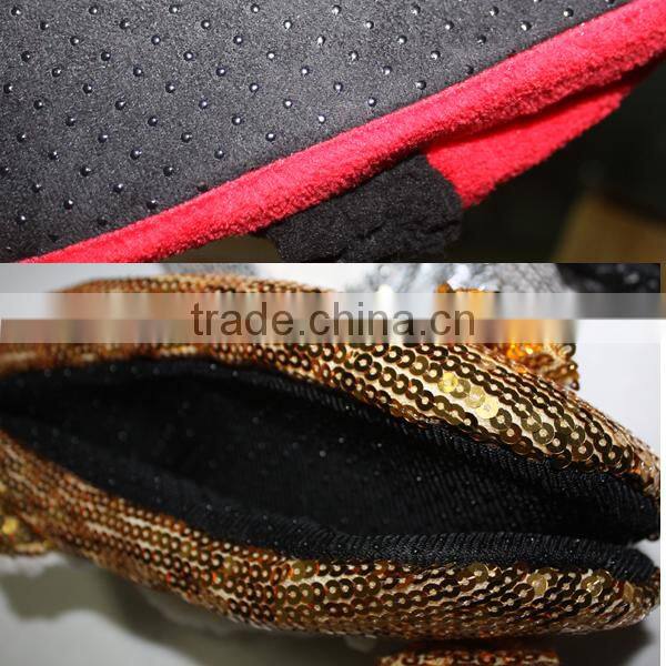 Fancy lady slipper winter plain design solid paillette bedroom warm slippers