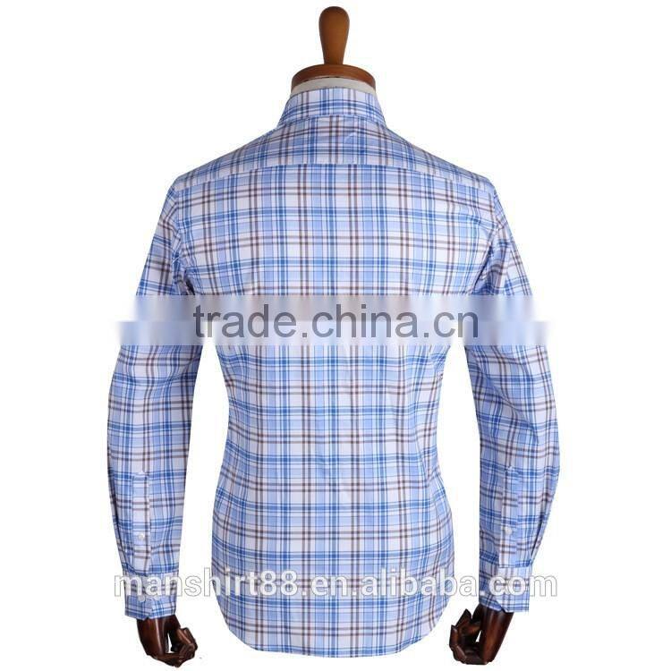 Latest nice checked causal sport shirt 100% cotton men shirt
