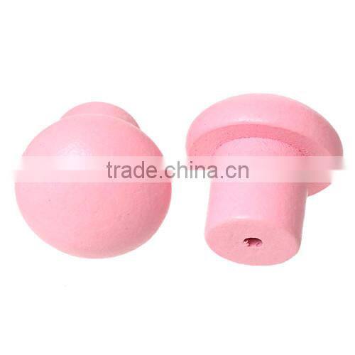 Pink Mushroom Wood Jewelry Case Box Drawer Pull Handle Knobs 20mmx20mm