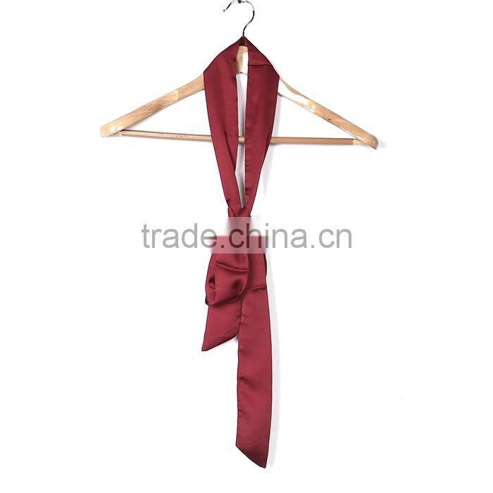 Polyester Multifunction Skinny Scarf Wine Red Choker
