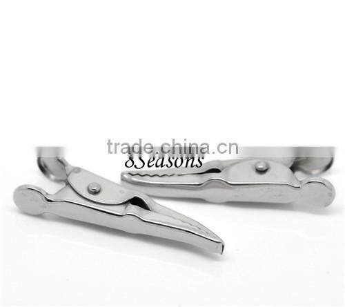 30PCs Silver Tone Strap Clips 44x9mm