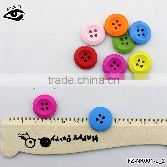 18MM Round Buttons 4-HOLES Wood Buttons For Clothing Craft Decorations