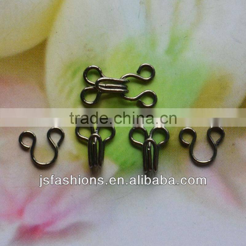 Fashion collar hook and eyes faterners with gun metal color