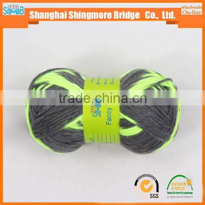 Knitted yarns China supplier cheapest wholesale oeko tex certified 100% acrylic yarn, space dyeing multicolor yarn for scarf