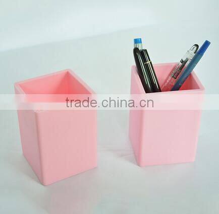 High quality 100%FDA silicone rubber assorted color square Pen holder