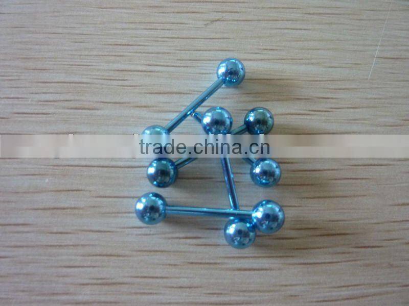Anodized Tongue Barbell Ring