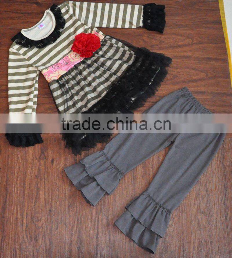 2016 fashion wholesale clothes baby girls lace trimmings boutique outfits sleeveless bow cotton romper sets