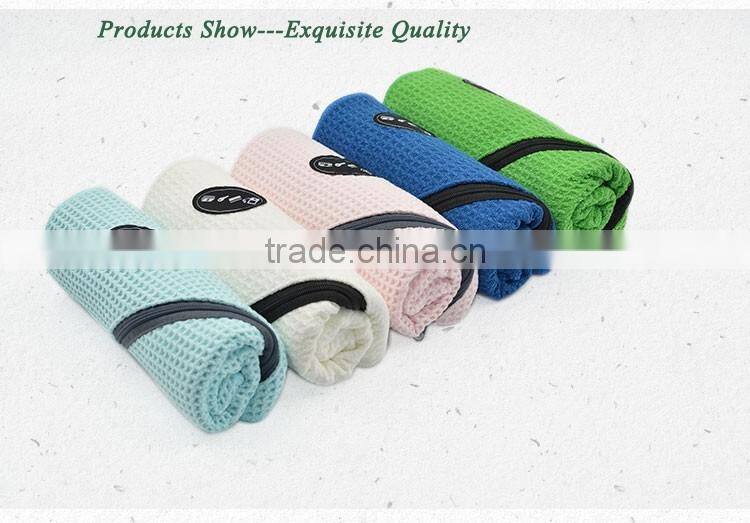 Gym towel with zip pocket cheap price organic bath towel