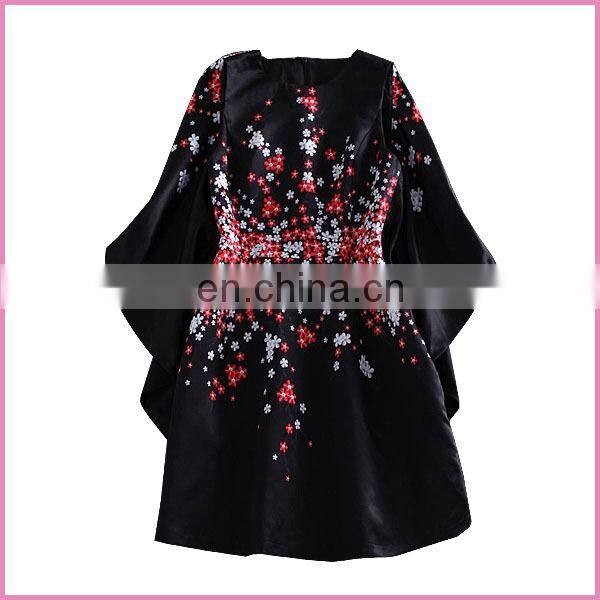 sleeveless printed chiffon kimono flowing tail kimono dress