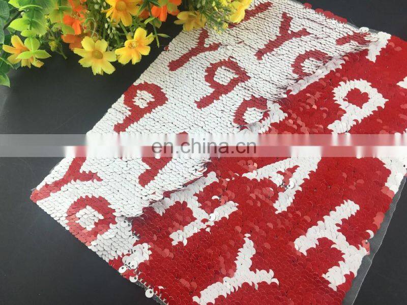 2017 custom double face sequin applique double side Patch