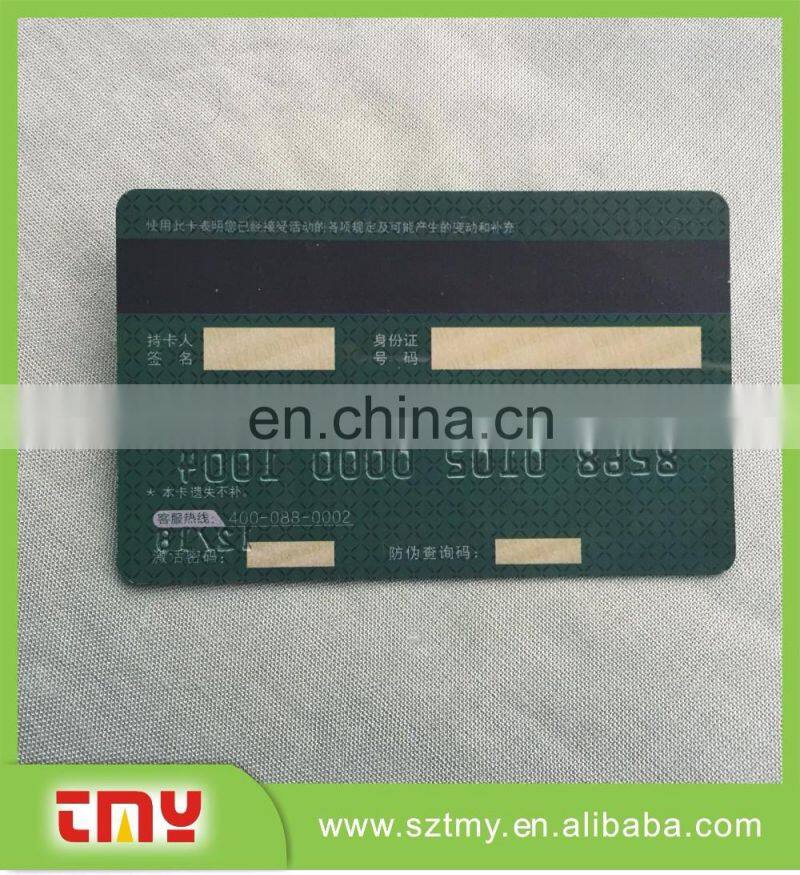 CR80 Standard Size Printed Serial Numbers 128 39 barcode magnetic strip white signature strip pvc card