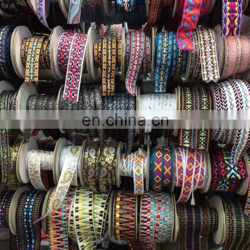 Wholesale Price Squares Pattern Retro Ribbon National Style Embroidery Tape