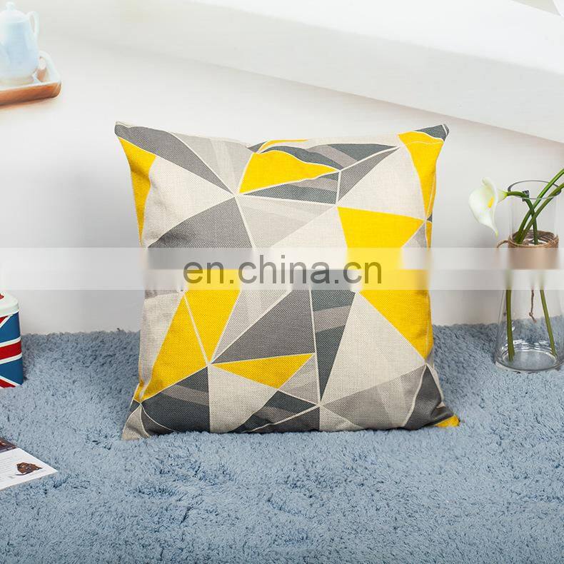 High quality linen material pillow cover custom printed throw pillow