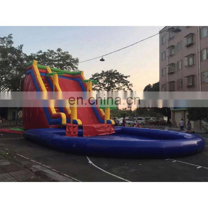 New design water wet slide inflatable for sale water park large inflatable slide with pool