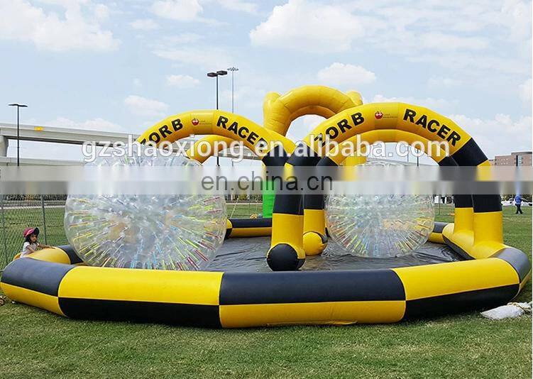Outdoor sport field inflatable zorb ball race track for sale