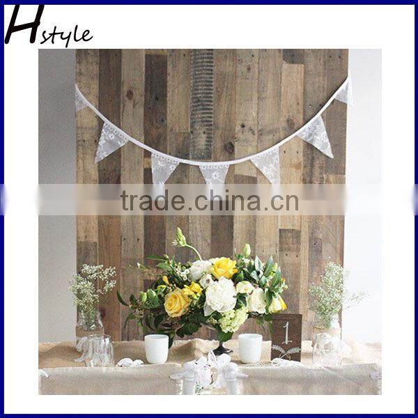 Triangle White Lace Bunting Flags PLA012