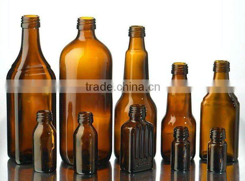 Good Quality Flat Amber Bottles