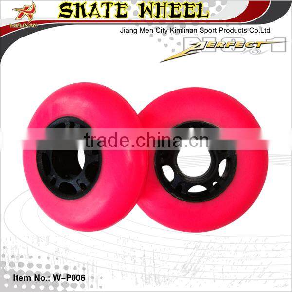 Hot sale Plastic core inline skate wheel, speed pu wheel, rubber roller skate pu wheel
