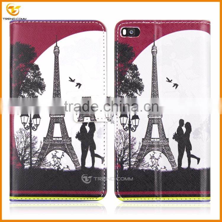 wallet leather flip cover case for huawei p8