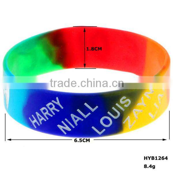 Glowing night wristbands company logo silicone Bracelet