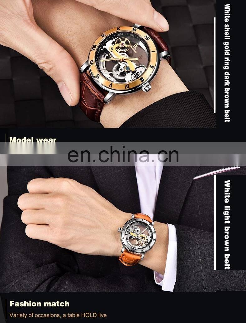 IK Colouring 98399G Luxury Automatic Self-Wind Man Watch Mechanical Skeleton Wristwatch Relogio Masculino