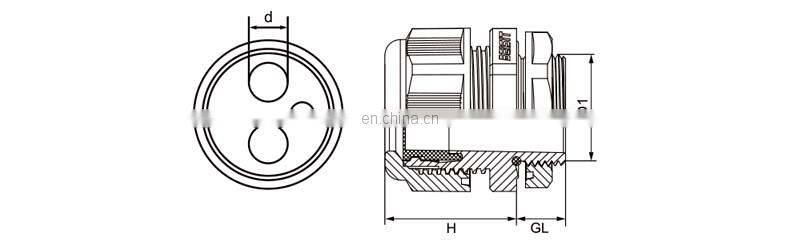 High Quality Metric Waterproof Nylon Cable Gland Multiple Hole